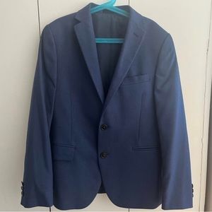 Ralph Lauren big boy sharkskin classic sport coat bright navy. size 14.